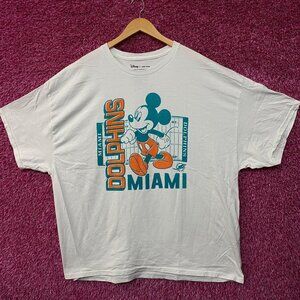 Disney x Junk Food NFL Miami Dolphins Mickey Mouse Field T-Shirt 2XL